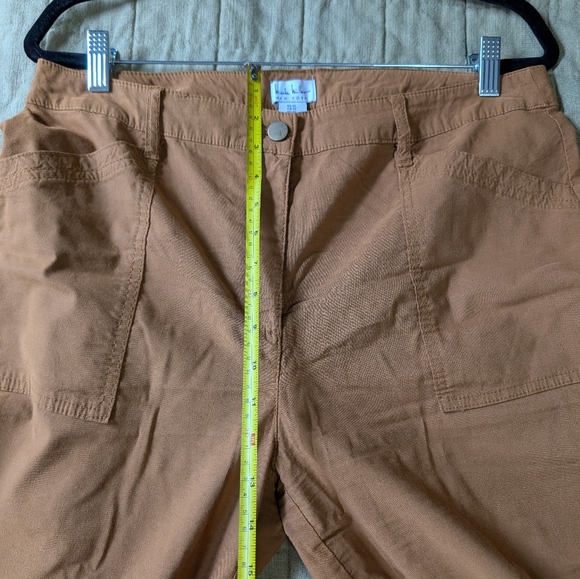 Yellow Cropped Wide Leg High Waist Pants Nicole Miller NY - Picture 4 of 6